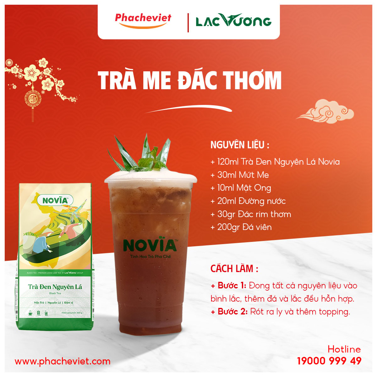 Công thức pha chế Trà Me Đác Thơm
